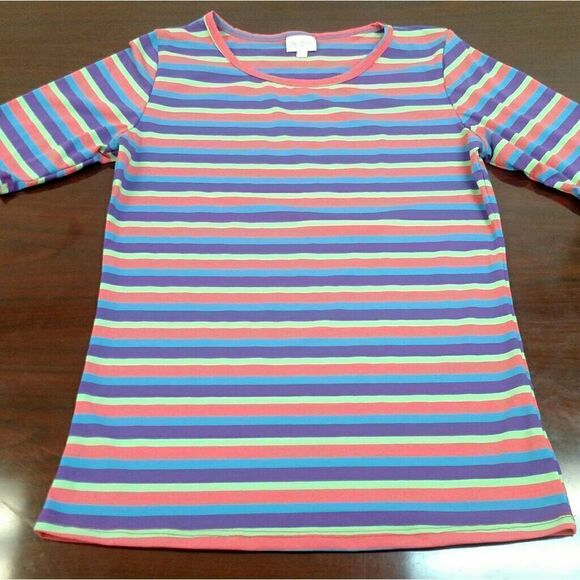 LuLaRoe Multicolor Striped shirt Size Large - Picture 1 of 2